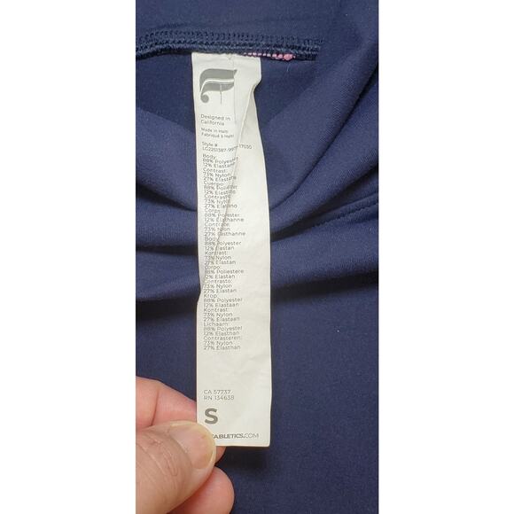 Fabletics Lot Of 2 Bike Short Size S Blue Pink High Waisted Activewear Gym C12 - Picture 3 of 8